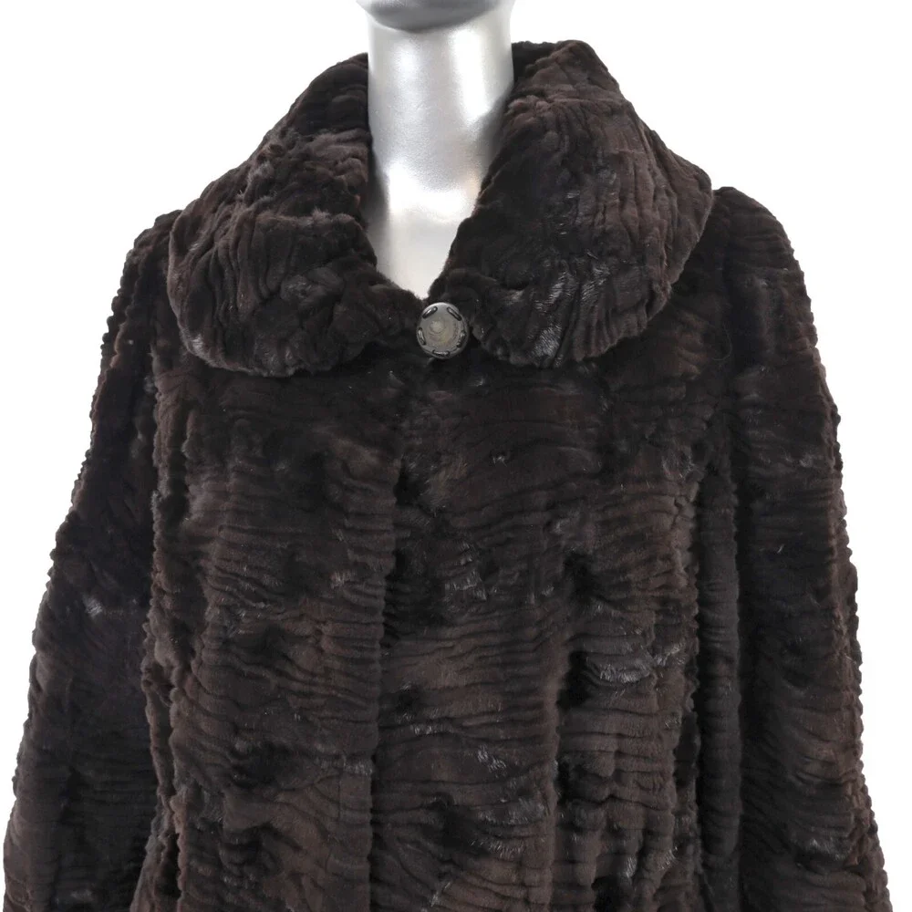 Semi Sheared Mink Jacket- Size M - Picture 6 of 10